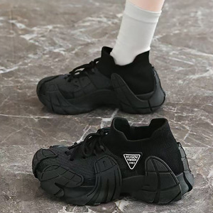 Baskets décontractées pour femmes Printemps Automne 2026, style Dad Shoes à semelle épaisse rehaussante, Yeezys style pieuvre, respirantes et légères - Product Image 1