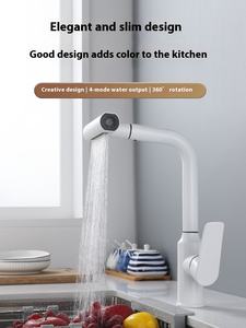 Keran dapur tarik ke luar, keran dapur fungsi ganda, hujan panas, keran wastafel bisa ditarik untuk rumah tangga, keran cuci sayuran - Product Image 3