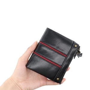 กระเป๋าสตางค์หนังวัวแท้แฟชั่น RFID แบบสั้นสำหรับผู้ชายและผู้หญิง กระเป๋าหนังแท้ - Product Image 3