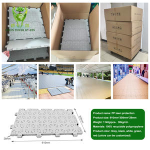 Planche <span class=keywords><strong>de</strong></span> protection <span class=keywords><strong>de</strong></span> gazon en plastique recyclable pour sols événementiels temporaires, plancher <span class=keywords><strong>de</strong></span> tente modulaire portable pour la protection du gazon - Product Image 6