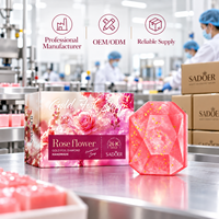 Savon en Gros à la Rose et à la Feuille d'Or 100g OEM & ODM Savon Artisanal à l'Huile Essentielle de Diamant Hydratant Éclaircissant pour le Corps