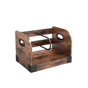 Wooden portable vinyl record holder, <b>desktop</b> album and record rack, CD storage rack, <b>desktop</b> storage <b>shelf</b> - Product Image 1