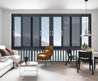 Fenêtres et portes coulissantes modernes en alliage d'aluminium sur mesure avec double vitrage trempé, insonorisation et isolation thermique pour maison et bureau