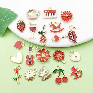 Pendentif en alliage rouge en forme de goutte d'huile pour la fabrication de bracelets, accessoires de bijoux DIY - Product Image 4
