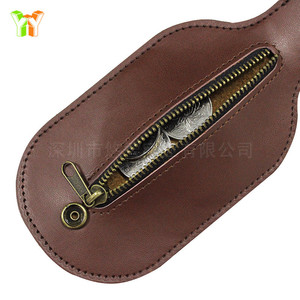 Cross-border Boston <b>coin</b> purse, outdoor self-defense leather paddle, pea pod leather zipper <b>bag</b>/<b>coin</b> pouch - Product Image 4