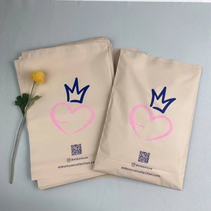 Sacs d'expédition en polyéthylène mat pêche avec logo personnalisé pour boutique de vêtements en ligne, emballages pour petites entreprises - Product Image 3