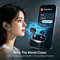 Écouteurs sans fil à traduction instantanée IA en temps réel Deep Voice App, mini-casque pour sommeil et enregistrement de réunions