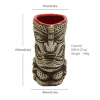 Meilleure vente tasse Tiki en céramique personnalisée tasse à boire faite à la main en différentes couleurs tasses en céramique personnalisables