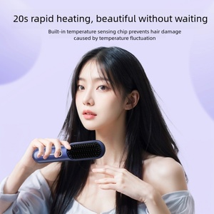 Wireless 2-in-1 Mini Ionic Straightening & Curling <b>Comb</b> Household & Hotel Use USB/Battery Powered Brush - Product Image 3