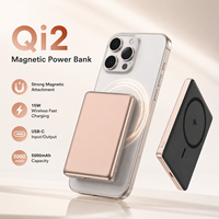 Batterie externe magnétique sans fil portable Qi2 5000 mAh USB-C avec charge rapide Qi pour iPhone