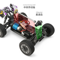 Camion RC électrique tout-terrain WL 1/14 à quatre roues motrices, buggy tout-terrain avec amortisseurs métalliques, 2 batteries, voiture RC de loisir