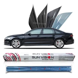 SunVision Metal Reflective Sputter Metal Nano Ceramic Solar Car Window Tint Custom papel polarizado para autos