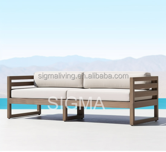 Custom Patio Luxury Outdoor All Weather Garden Sofa Set Solid Wooden Furniture Teak Sofa
