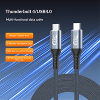 Kabel Data USB4 Bahan Anyaman 240W Pengisian Cepat Dual Type-C 40G Kecepatan Tinggi 8K60Hz Mirroring Layar Fungsi Lengkap Thunderbolt