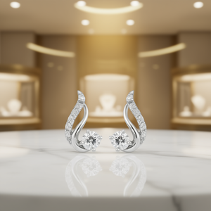 Orecchini E829 in Oro Bianco con Diamanti Taglio Brillante Rotondo, Gioielli di Lusso Naturali - Product Image 2