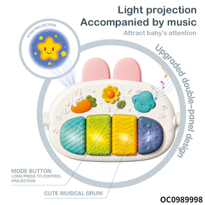 Tapis d'éveil musical 2-en-<span class=keywords><strong>1</strong></span> de bonne qualité avec <span class=keywords><strong>piano</strong></span>, trotteur et animaux suspendus pour <span class=keywords><strong>bébé</strong></span> - Product Image 4