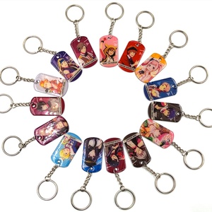 Wholesale Metal Key Chains Blank Sublimation Custom Stainless Steel Epoxy <b>Keychain</b> Japanese <b>Anime</b> Character <b>Keychain</b> Accessories - Product Image 3