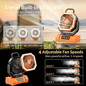 20000mAh Solar Camping Fan USB Rechargeable Portable Outdoor LED <b>Light</b> Brushless Motor Foldable 4 Wind Speeds >8h Runtime - Product Image 4