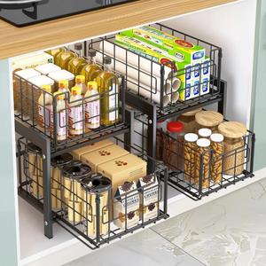 Étagère de <span class=keywords><strong>rangement</strong></span> de cuisine pliable en métal sur pied avec design portable pour le <span class=keywords><strong>rangement</strong></span> des épices et des assaisonnements sur comptoir - Product Image 2