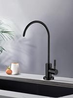 Robinet de cuisine monocommande pivotant à 360° en acier inoxydable SUS304 noir mat pour filtre à eau RO, vente en gros depuis l'entrepôt américain