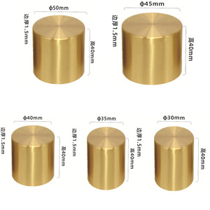Pads de meubles en laiton WYX, diamètre 30-50 mm, hauteur 40 mm, épaisseur 1,5 mm, pour table, chaise, canapé, housses décoratives - Product Image 1