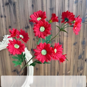 Decoración de Boda con Flores de Plástico Suave Hechas a Mano en Rojo con Diseño de Rosa para Salón - Product Image 5