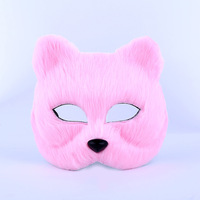 2024 Halloween renard forme demi visage masque pour les yeux Sexy Imitation chat cheveux Animal masque noël carnaval fête Cosplay Costume accessoires