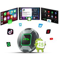 PlayAiBox Qualcomm 6350 Android 15, Caja Inalámbrica Carplay con IA, 8GB+128GB, Gran Cantidad de Aplicaciones, Caja de Video, Adaptador Inalámbrico para Youtube/Netflix