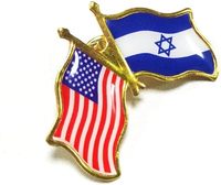 Drapeau de l'amitié épinglettes drapeau patriotique américain et israël vêtements alliage jour de l'indépendance, métal, pas de pierre précieuse