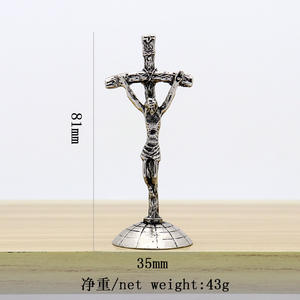 ไม้กางเขนคาทอลิกโลหะแบบใหม่ ขนาด 8.1*3.5 ซม. รูปปั้นพระเยซู งานฝีมือสำหรับตกแต่ง - Product Image 4