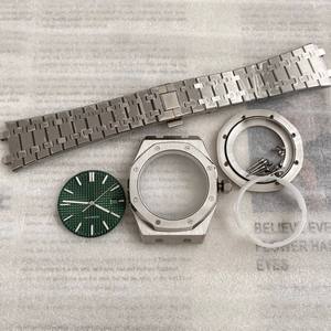 Caja de madera de roble de 41 mm, piezas mecánicas modificadas con zafiro, conjunto de caja con movimiento NH35 + esfera + manecillas - Product Image 3