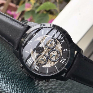 <span class=keywords><strong>Reloj</strong></span> de lujo FOSSILl ME3027 automático con esqueleto de acero inoxidable para <span class=keywords><strong>hombre</strong></span>, cronógrafo mecánico con puntero, correa de cuero de 24mm, 50M - Product Image 4