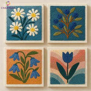 <span class=keywords><strong>Kit</strong></span> de broderie à l'aiguille à poinçon, tous les matériaux inclus, ensemble de couture carré tendance 25x25cm à prix avantageux - Product Image 2