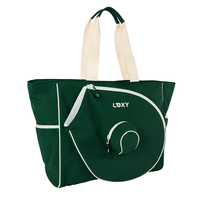 Bolsa Tote Deportiva Personalizada para Raqueta de Tenis, Estilo Deportivo al Aire Libre, Algodón Reciclado con Paneles, Correa Ajustable, Multifuncional y Práctica