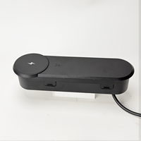 Multiprise de bureau escamotable avec chargeur sans fil intégré, double prise britannique 13A et ports USB à charge rapide