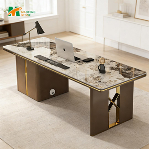 Mesa de Comedor de Piedra Natural de Travertino, Estilo Italiano Moderno, Personalizada para Conferencias, de MT STONE - Product Image 3