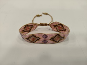 Bracelet en perles Miyuki Delica rose fait main Sstringz, bracelet à motif géométrique réglable pour femmes, bijoux tendance - Product Image 6