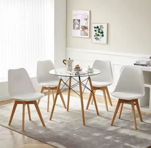 ÉNORMES <span class=keywords><strong>Table</strong></span> <span class=keywords><strong>en</strong></span> bois de <span class=keywords><strong>verre</strong></span> Meubles de cuisine Tables à manger rondes transparentes circulaires transparentes <span class=keywords><strong>pour</strong></span> les petits espaces - Product Image 5