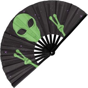 Ventilador Plegable de Bambú de 13 Pulgadas con Logotipo Personalizado, Diseño Clásico de Hadas Talladas, Estilo Musical, Recuerdo para Halloween y Bodas - ¡Gran Oferta! - Product Image 5