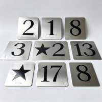 Plaque de porte d'ascenseur en acier inoxydable 304 personnalisée avec braille et numéro de étage tactile en relief pour hôtel, hôpital, bureau, immeuble