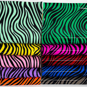 Offre Spéciale Matte Couleur Chunky Similicuir Zèbre Rayures Impression Conception Synthétique tapisserie d'ameublement Tissu PU Faux Cuir Pour Sacs - Product Image 6