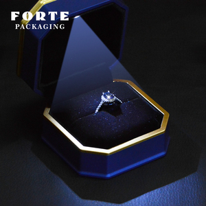 FORTE Luxury Handmade Custom Logo Color LED Jewelry Packaging Paint Ring Box and Pendant Box with LED Light - Product Image 1
