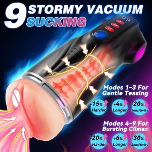 Expédition rapide depuis l'entrepôt américain, pompe à pénis à 3 manchons, 9 fonctions de succion et 9 fonctions de vibration, contrôle par application - Product Image 2