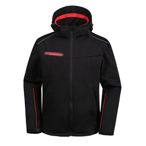 Men's Hooded Fleece <b>Jacket</b> With Contrast Accents Windproof Zipper Closure Sporty Winter Wear - Product Image 1
