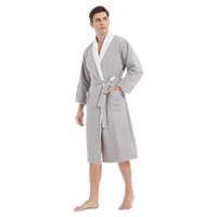 Peignoir double couche pour adulte en gros, extérieur en gabardine et doublure en polaire cristalline, peignoir chaud d'hiver, logo personnalisé OEM ODM