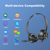 Auriculares con Cable para Oficina y Computadora Bee H369, Nuevos de Fábrica, con Cancelación de Ruido ENC, USB, para Centro de Llamadas, con Botón de Respuesta Telefónica