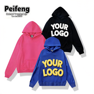 Sudaderas con Capucha Estilo Urbano Personalizadas de Fábrica, Unisex, Forro de Algodón Grueso, Impresión Puff, Ropa Urbana Otoñal Vintage para Hombre - Product Image 1