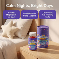 Private Label Groeivormende Gummies Calcium Magnesium Zink Vitamine D3 K2 Kinder Magnesium Gluconaat Calm Focus Candy Gummy
