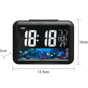 Horloge de table numérique avec affichage LCD, commande vocale, chargement USB, thermomètre, calendrier, veilleuse, réveil numérique, cadeau - Product Image 6