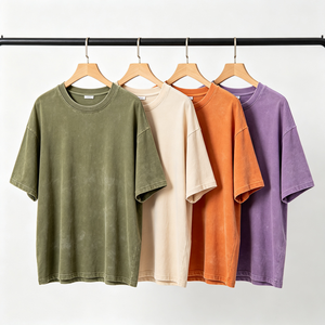 Camiseta Moderna Minimalista para Hombre, 100% Algodón, Lavado Ácido, Cuello Redondo, Hombros Caídos, Personalizable con Logotipo, Talla Grande - Product Image 1